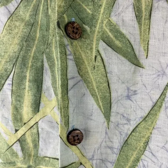 Tommy Bahama Linen Camp Shirt Mens XL Button Up Tropical Parrot Aloha Hawaiian - Picture 4 of 15